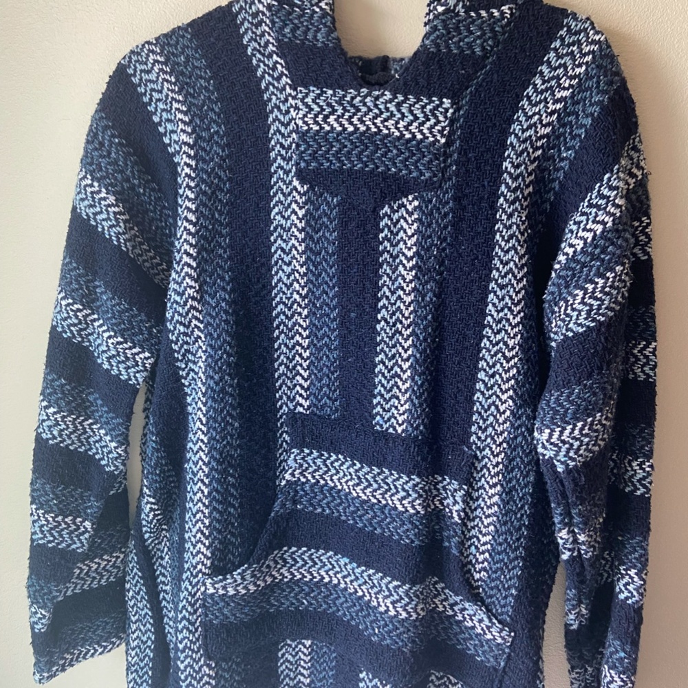 Adorable Blue Braided Sweatshirt